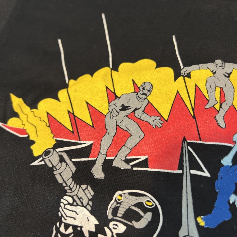 Mighty Morphin Power Rangers Vintage Kids Black T-Shirt M Youth 1990s Monster - Picture 3 of 15